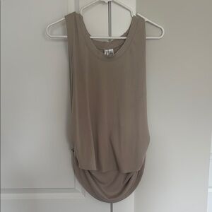 Wishlist Cream Asymmetrical Sleeveless Tank Top